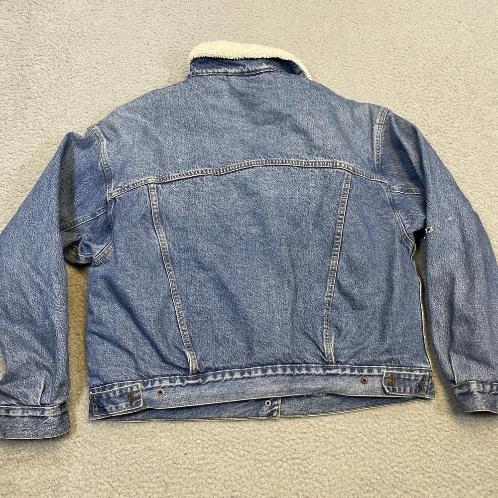 Levi's Premium E Jacket Men's XL Trucker Denim Sherpa Lined‎ Grunge Work 90's